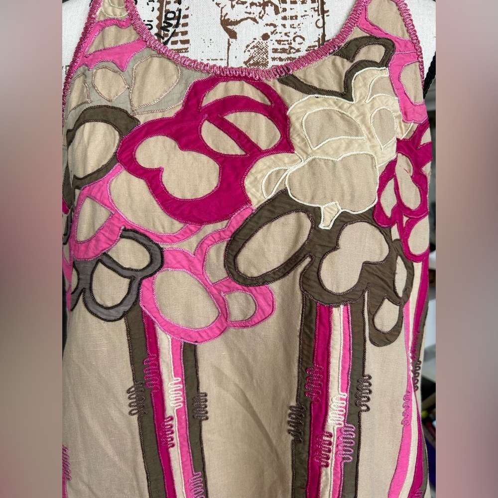 Anthropologie Ranna Gill quilted embroidered swim cover /dress small - Picture 2 of 14